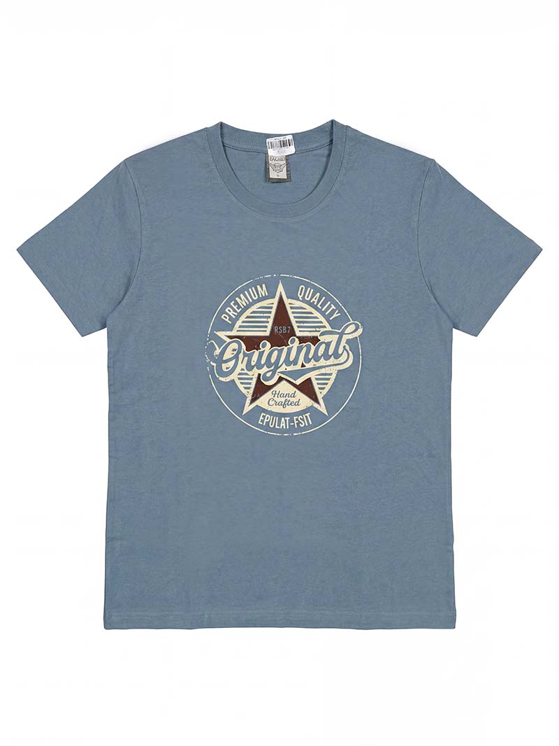 Rust Printed Cotton Crew Neck