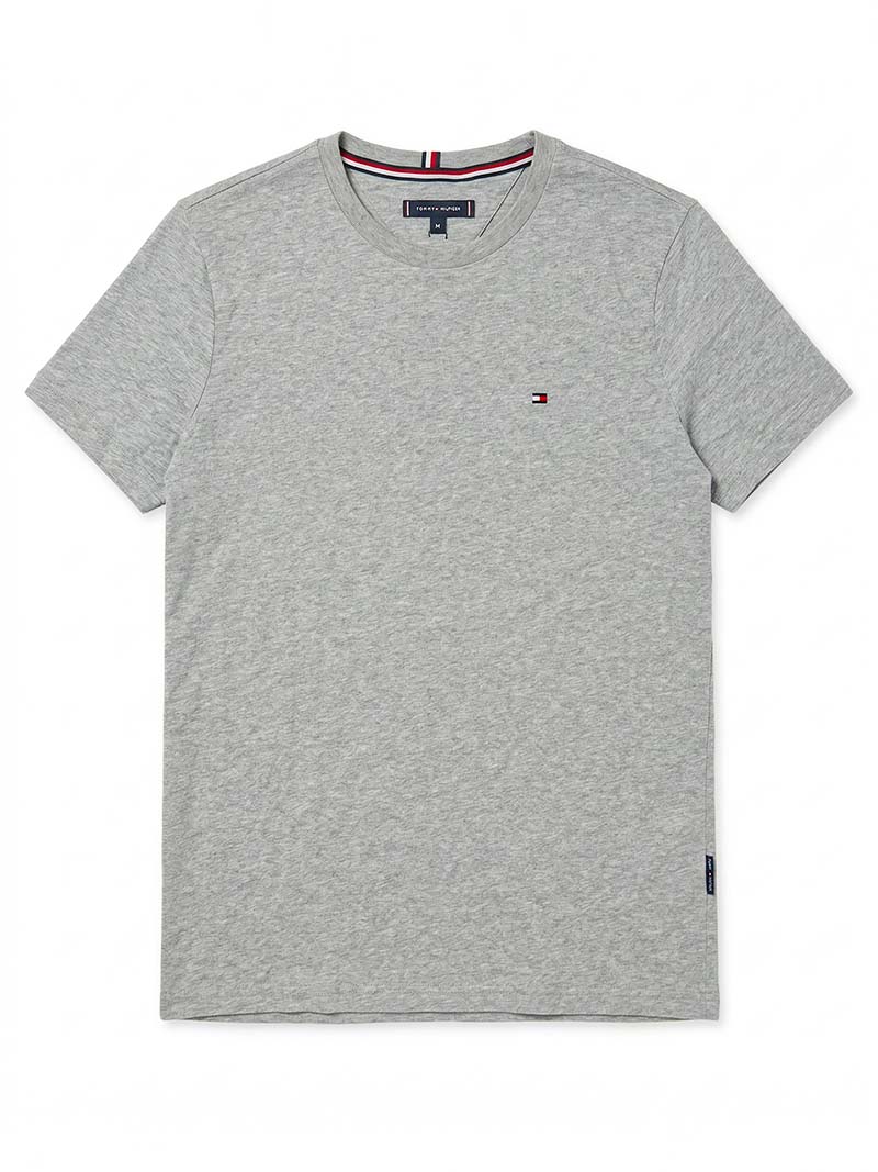 Tommy Gray Cotton Crew Neck